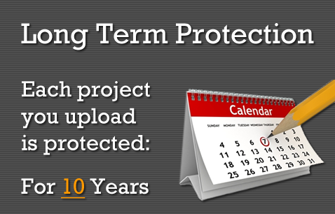 Longterm Protection: Each project you upload is protected for 10 years.